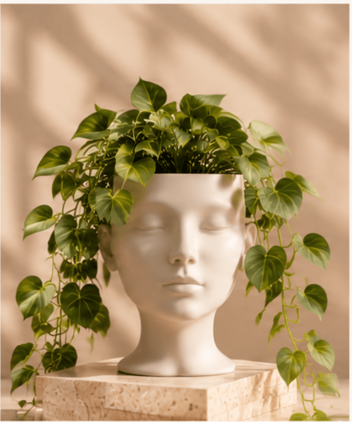 Head Planter Sculpture Vase